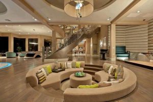 interesting-round-table-and-luxury-interior-designs-with-bold-brown-themes-free-home-decorating-ideas-photos-with-scenic-living-spaces-round-designs-with-arched-sofa